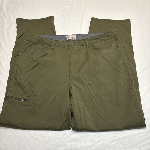 Weatherproof Vintage Performance Pants Mens 36x30 Green Lightweight Flex - Picture 1 of 9
